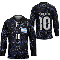 Custom Argentina Football Hockey Jersey Artistic Pattern-Paintings Inspired Black Color - Wonder Print Shop