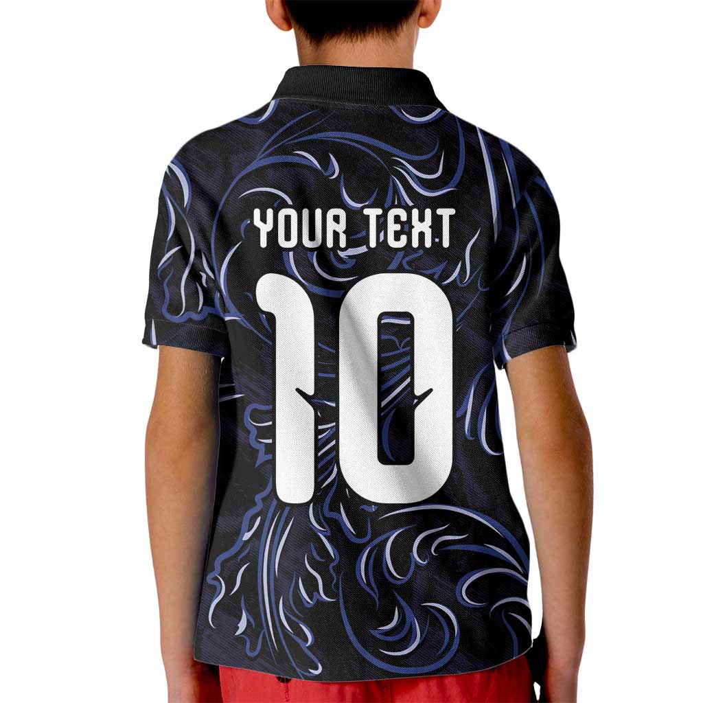 Custom Argentina Football Kid Polo Shirt Artistic Pattern-Paintings Inspired Black Color - Wonder Print Shop