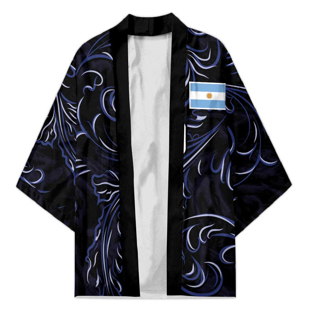 Custom Argentina Football Kimono Artistic Pattern-Paintings Inspired Black Color - Wonder Print Shop