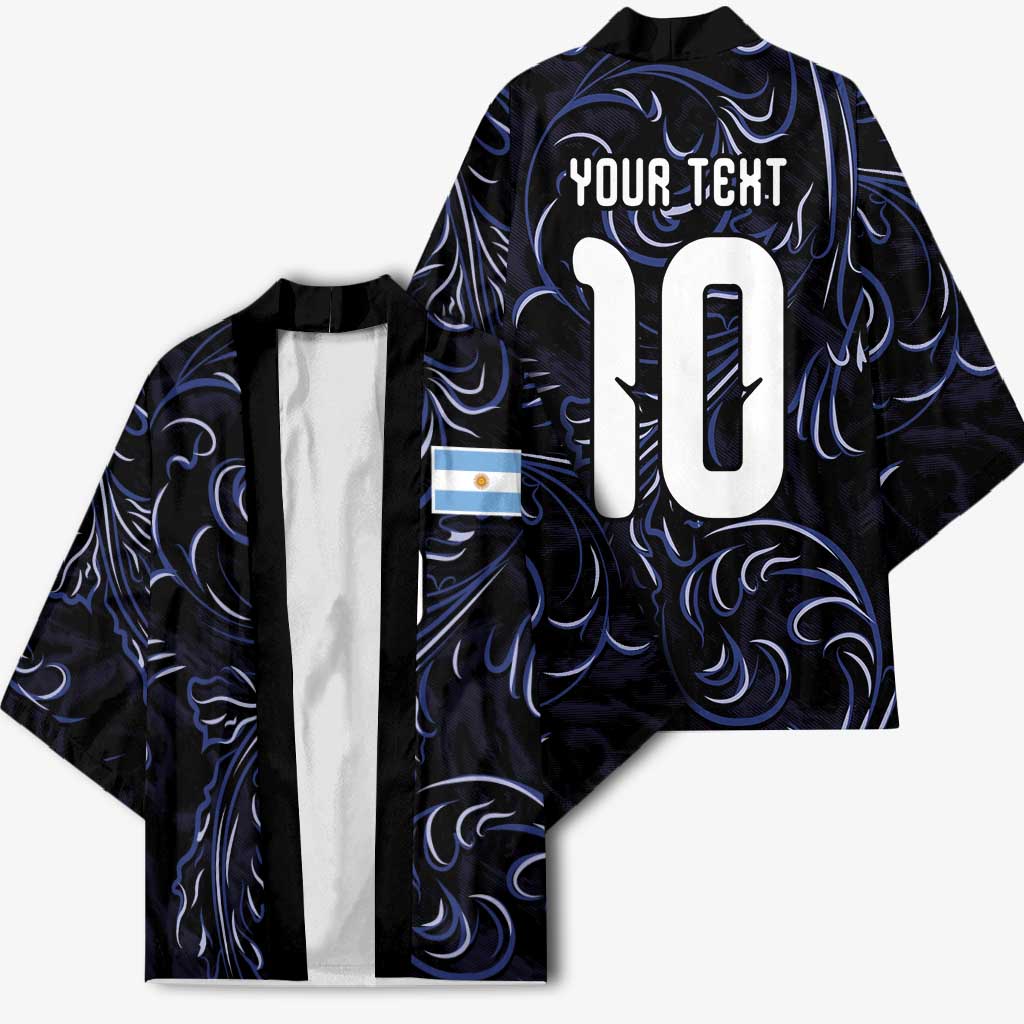 Custom Argentina Football Kimono Artistic Pattern-Paintings Inspired Black Color - Wonder Print Shop