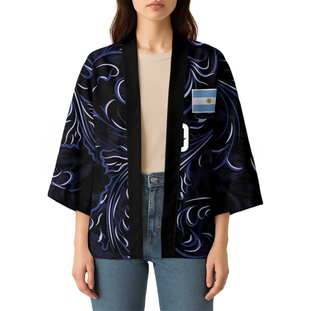 Custom Argentina Football Kimono Artistic Pattern-Paintings Inspired Black Color - Wonder Print Shop