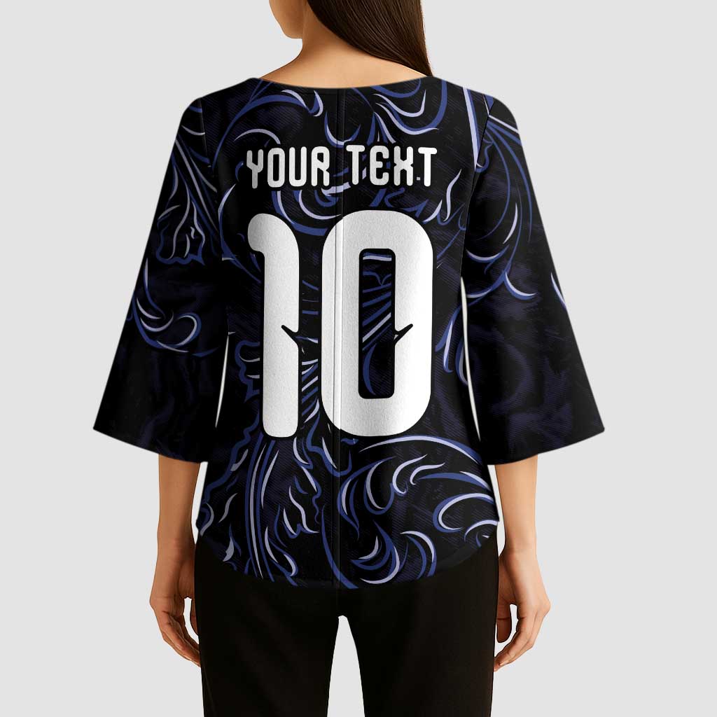 Custom Argentina Football Kimono Sleeve Blouse Artistic Pattern-Paintings Inspired Black Color - Wonder Print Shop