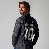 Custom Argentina Football Long Sleeve Polo Shirt Artistic Pattern-Paintings Inspired Black Color - Wonder Print Shop