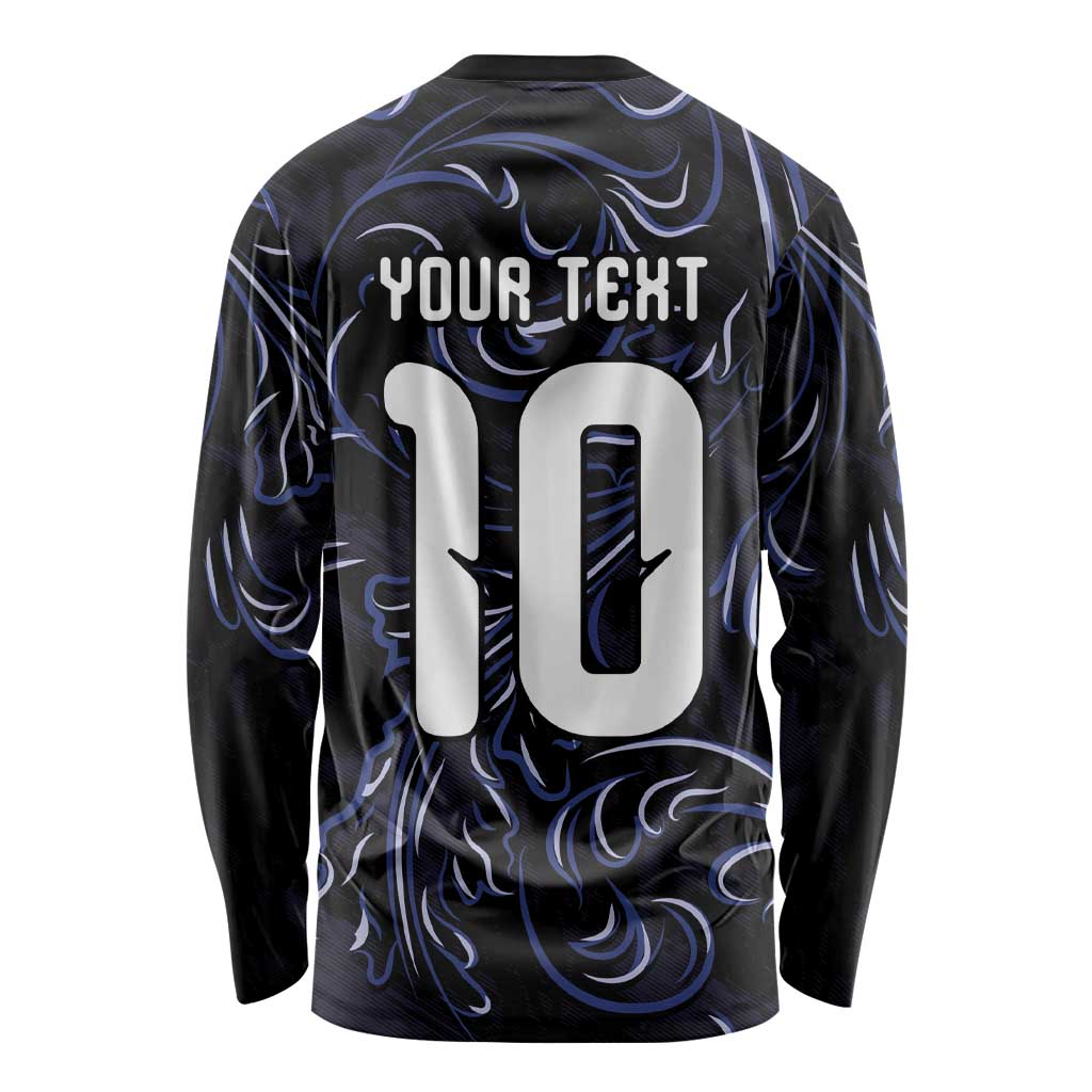 Custom Argentina Football Long Sleeve Shirt Artistic Pattern-Paintings Inspired Black Color - Wonder Print Shop