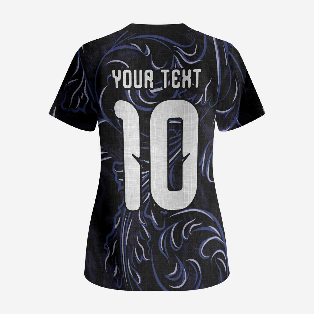 Custom Argentina Football Scrub Top Artistic Pattern-Paintings Inspired Black Color - Wonder Print Shop