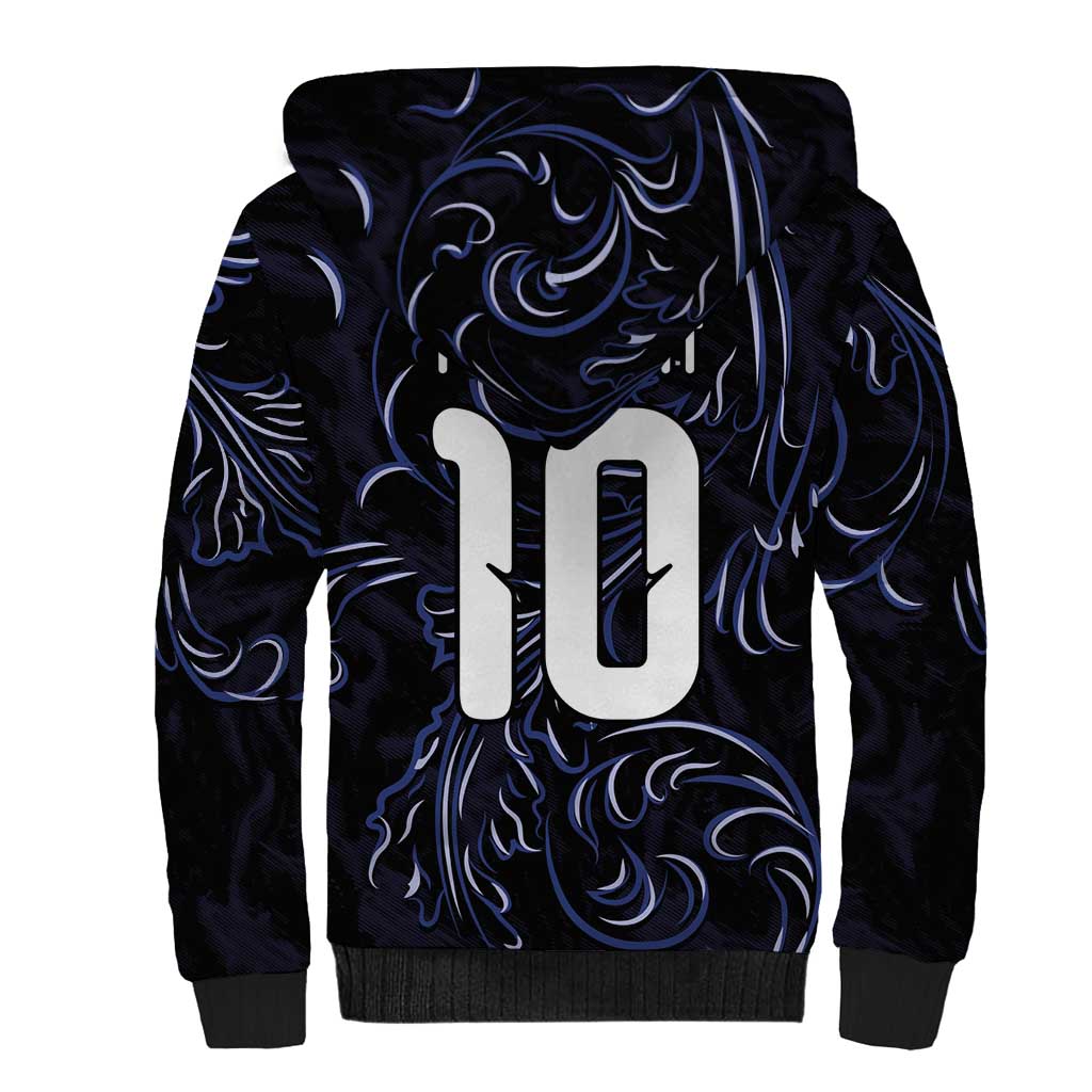 Custom Argentina Football Sherpa Hoodie Artistic Pattern-Paintings Inspired Black Color - Wonder Print Shop