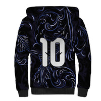Custom Argentina Football Sherpa Hoodie Artistic Pattern-Paintings Inspired Black Color - Wonder Print Shop