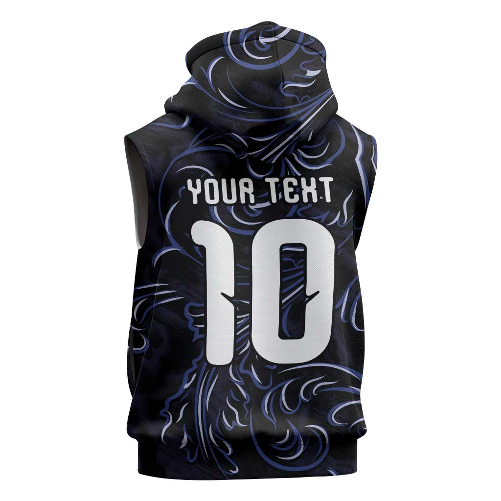 Custom Argentina Football Sleeveless Hoodie Artistic Pattern-Paintings Inspired Black Color - Wonder Print Shop