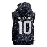 Custom Argentina Football Sleeveless Hoodie Artistic Pattern-Paintings Inspired Black Color - Wonder Print Shop
