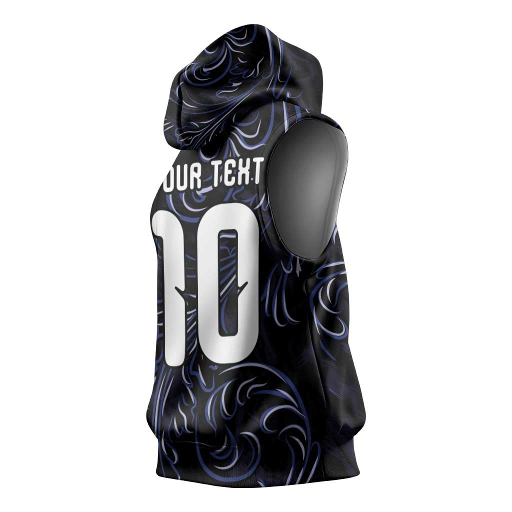Custom Argentina Football Sleeveless Hoodie Artistic Pattern-Paintings Inspired Black Color - Wonder Print Shop