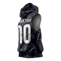 Custom Argentina Football Sleeveless Hoodie Artistic Pattern-Paintings Inspired Black Color - Wonder Print Shop