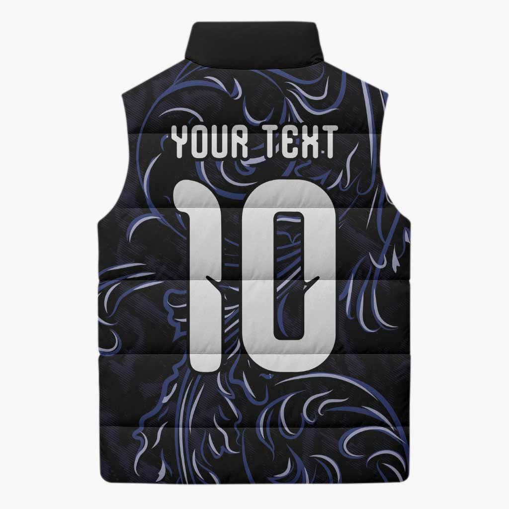 Custom Argentina Football Sleeveless Puffer Jacket Artistic Pattern-Paintings Inspired Black Color - Wonder Print Shop
