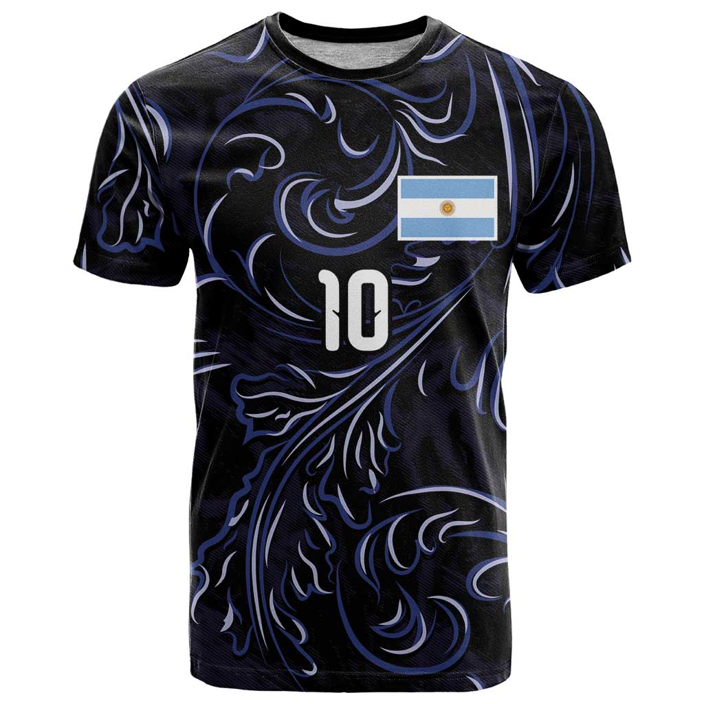 Custom Argentina Football T Shirt Artistic Pattern-Paintings Inspired Black Color - Wonder Print Shop
