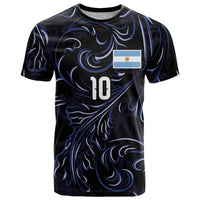 Custom Argentina Football T Shirt Artistic Pattern-Paintings Inspired Black Color - Wonder Print Shop