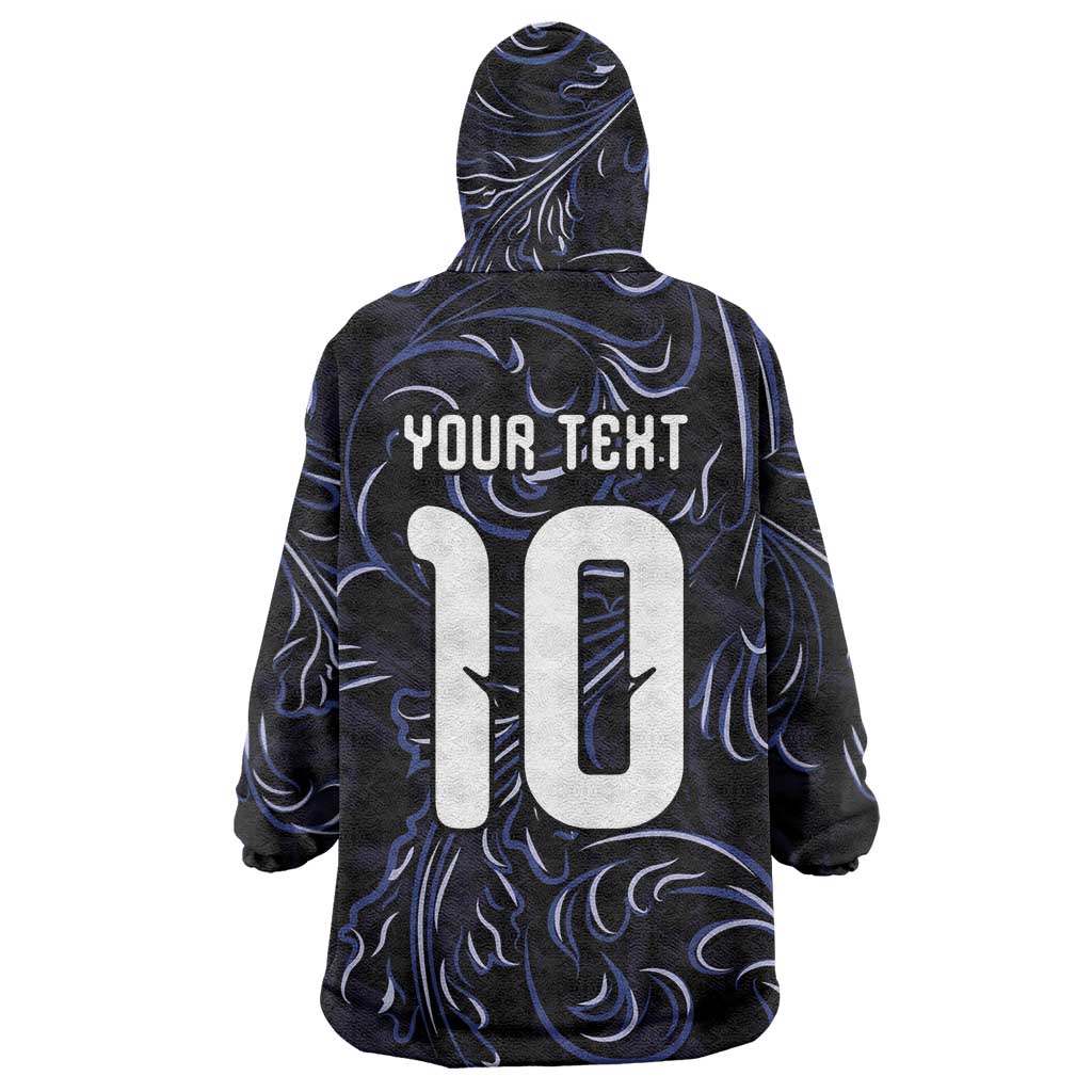 Custom Argentina Football Wearable Blanket Hoodie Artistic Pattern-Paintings Inspired Black Color - Wonder Print Shop