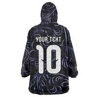 Custom Argentina Football Wearable Blanket Hoodie Artistic Pattern-Paintings Inspired Black Color - Wonder Print Shop
