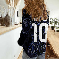 Custom Argentina Football Women Casual Shirt Artistic Pattern-Paintings Inspired Black Color - Wonder Print Shop