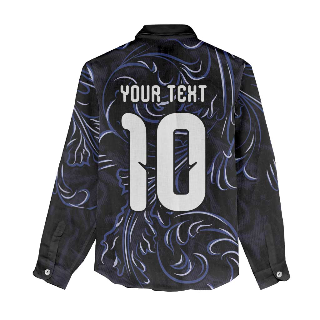 Custom Argentina Football Women Casual Shirt Artistic Pattern-Paintings Inspired Black Color - Wonder Print Shop