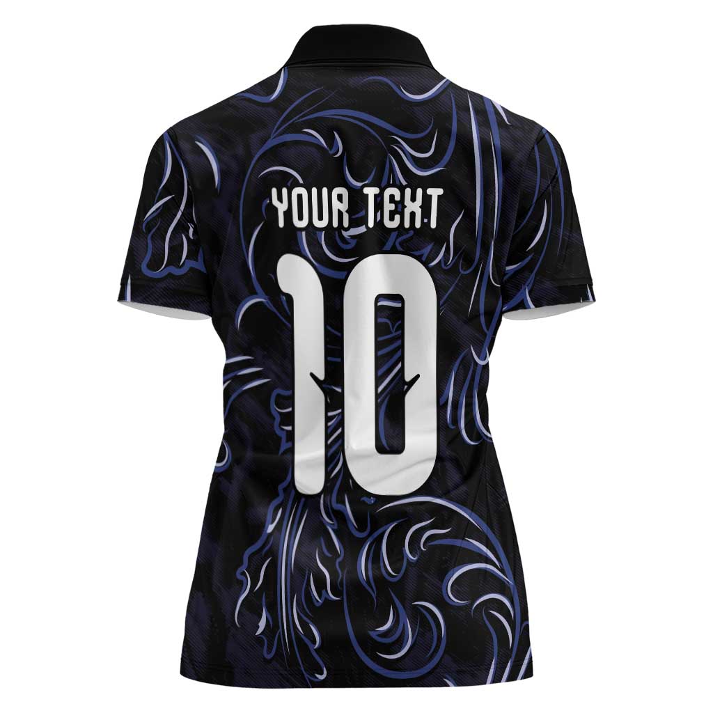Custom Argentina Football Women Polo Shirt Artistic Pattern-Paintings Inspired Black Color - Wonder Print Shop