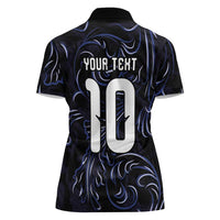 Custom Argentina Football Women Polo Shirt Artistic Pattern-Paintings Inspired Black Color - Wonder Print Shop