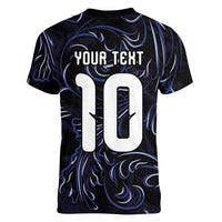 Custom Argentina Football Women V-Neck T-Shirt Artistic Pattern-Paintings Inspired Black Color - Wonder Print Shop