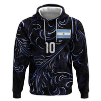 Custom Argentina Football Zip Hoodie Artistic Pattern-Paintings Inspired Black Color - Wonder Print Shop