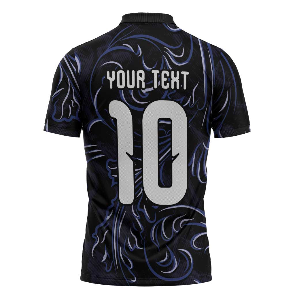 Custom Argentina Football Zipper Polo Shirt Artistic Pattern-Paintings Inspired Black Color - Wonder Print Shop