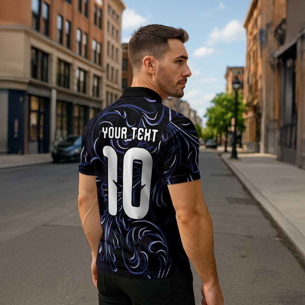 Custom Argentina Football Zipper Polo Shirt Artistic Pattern-Paintings Inspired Black Color - Wonder Print Shop