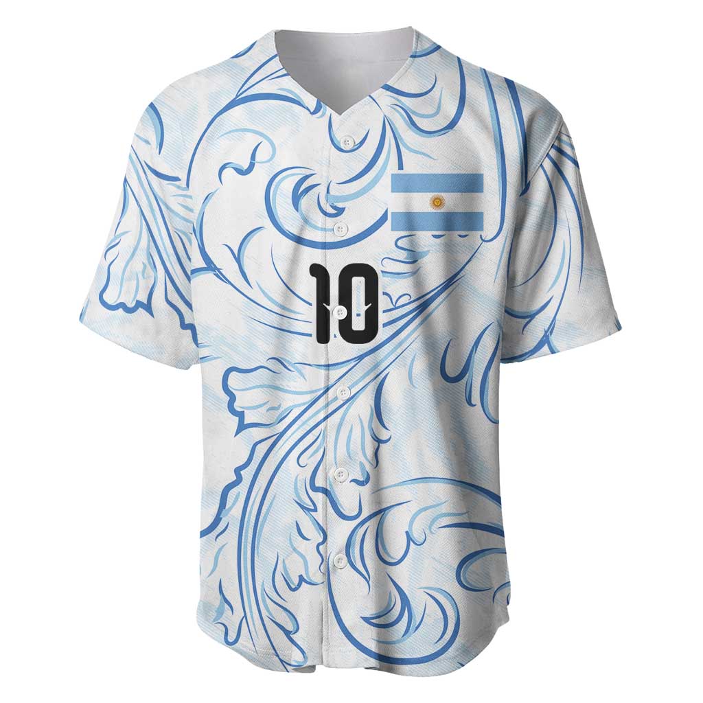 Custom Argentina Football Baseball Jersey Artistic Pattern-Paintings Inspired White Color - Wonder Print Shop