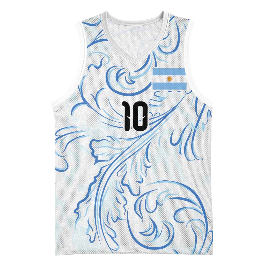 Custom Argentina Football Basketball Jersey Artistic Pattern-Paintings Inspired White Color - Wonder Print Shop