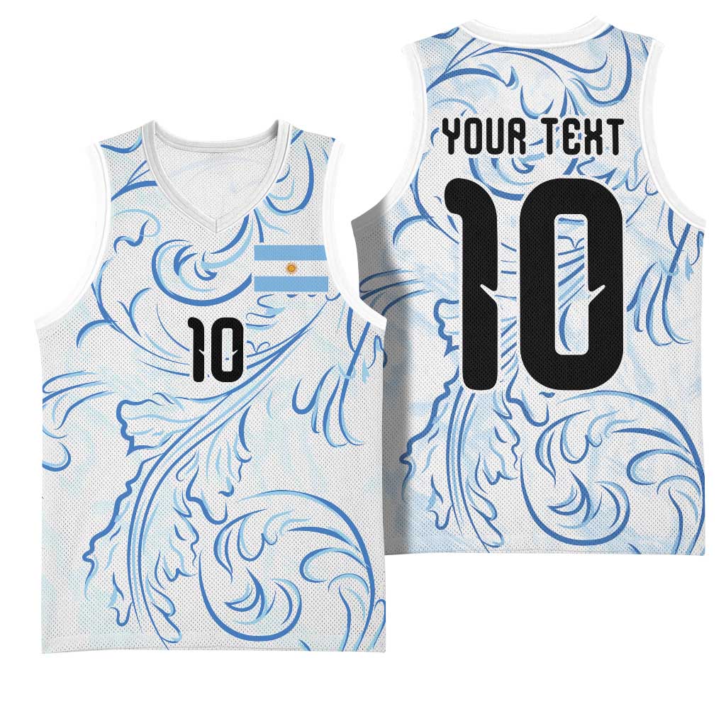 Custom Argentina Football Basketball Jersey Artistic Pattern-Paintings Inspired White Color - Wonder Print Shop