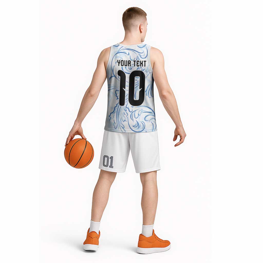 Custom Argentina Football Basketball Jersey Artistic Pattern-Paintings Inspired White Color - Wonder Print Shop