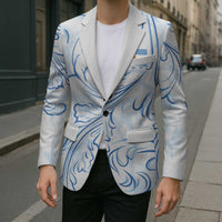 Custom Argentina Football Blazer Artistic Pattern-Paintings Inspired White Color - Wonder Print Shop