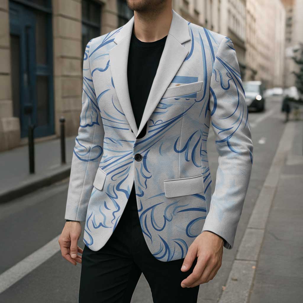 Custom Argentina Football Blazer Artistic Pattern-Paintings Inspired White Color - Wonder Print Shop