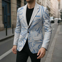 Custom Argentina Football Blazer Artistic Pattern-Paintings Inspired White Color - Wonder Print Shop
