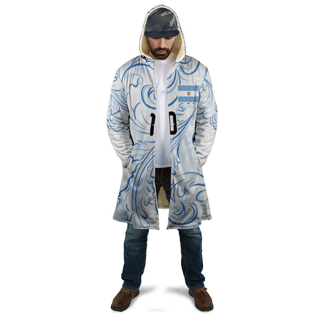 Custom Argentina Football Cloak Artistic Pattern-Paintings Inspired White Color - Wonder Print Shop