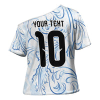 Custom Argentina Football Cross Shoulder Shirt Artistic Pattern-Paintings Inspired White Color - Wonder Print Shop