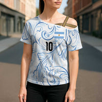 Custom Argentina Football Cross Shoulder Shirt Artistic Pattern-Paintings Inspired White Color - Wonder Print Shop