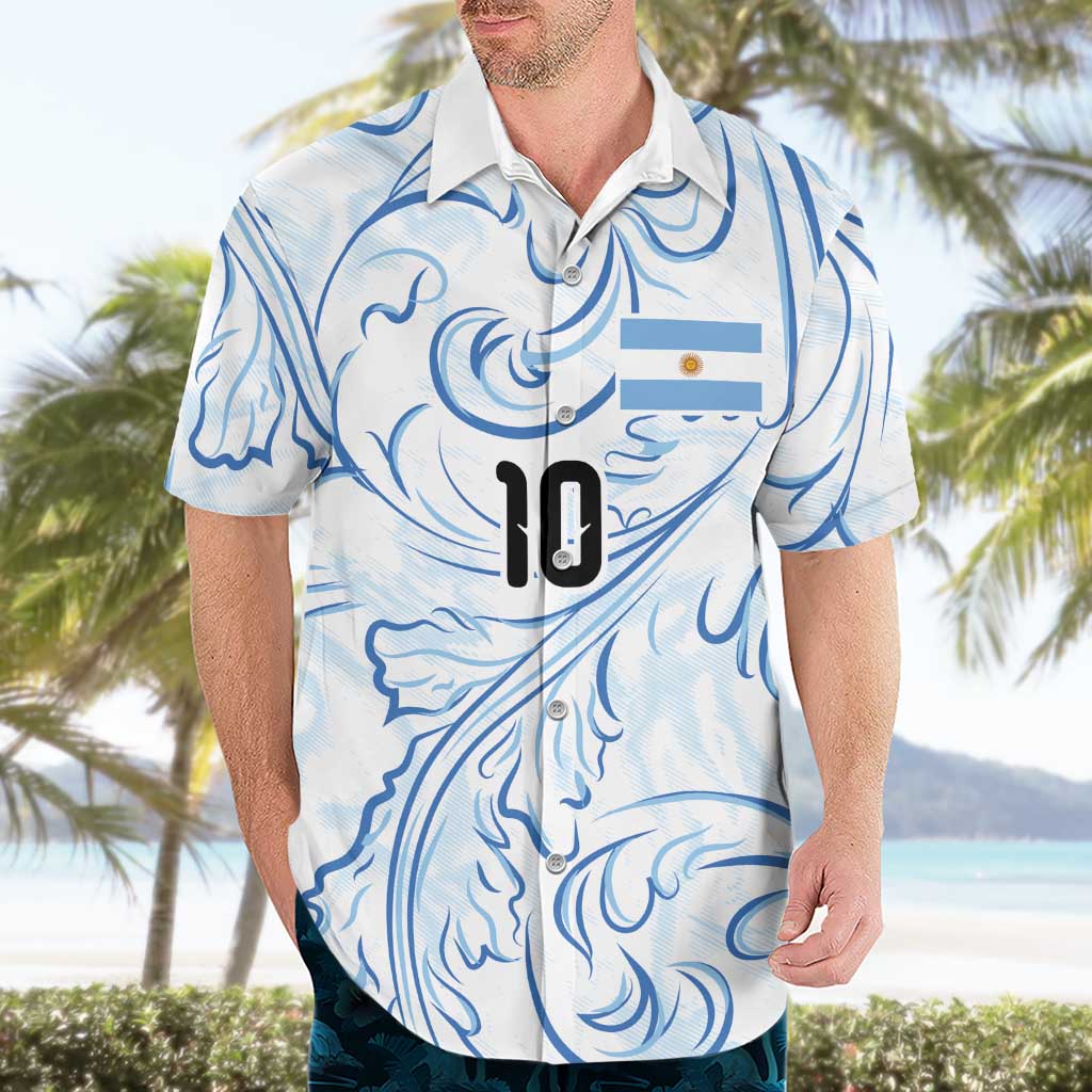 Custom Argentina Football Hawaiian Shirt Artistic Pattern-Paintings Inspired White Color - Wonder Print Shop