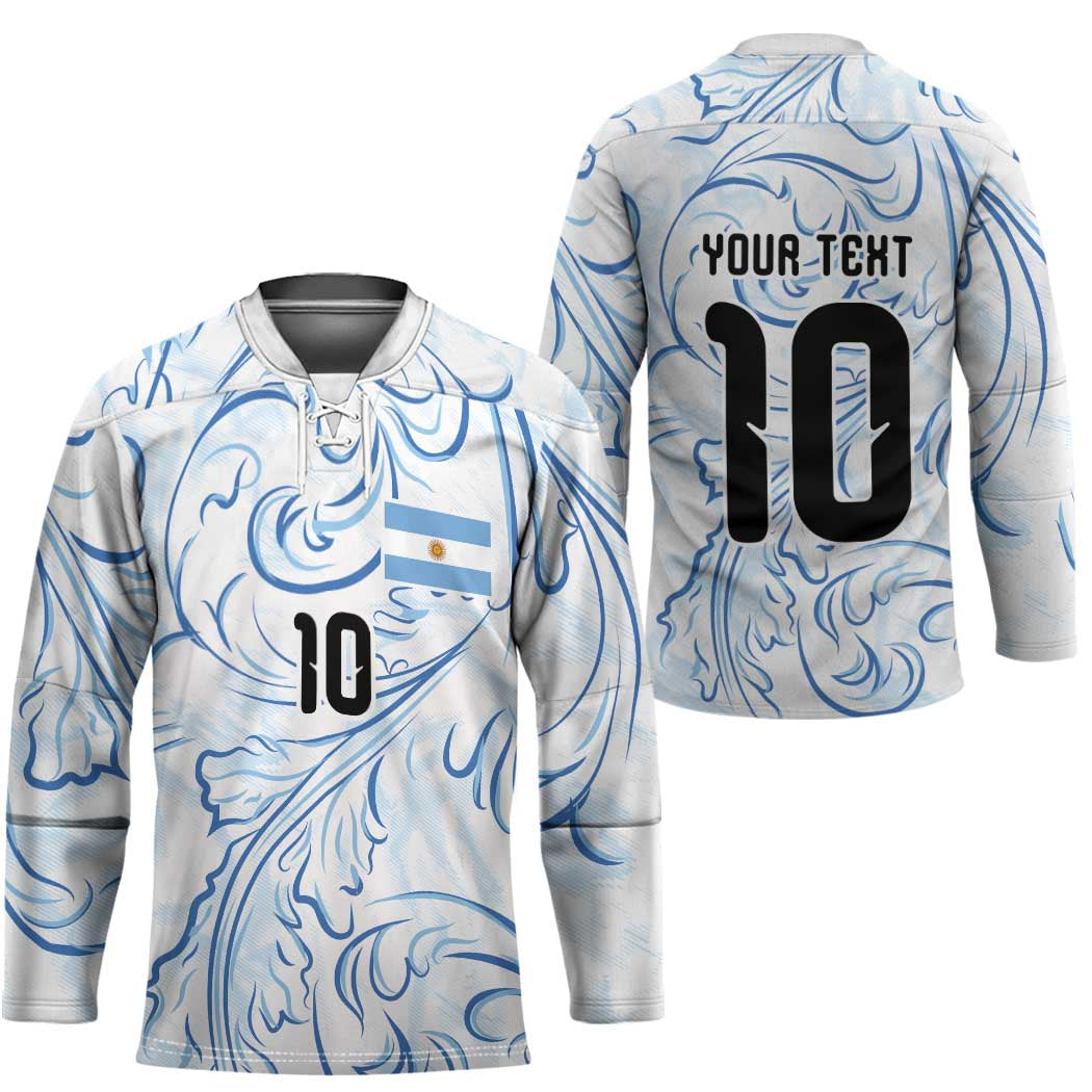 Custom Argentina Football Hockey Jersey Artistic Pattern-Paintings Inspired White Color - Wonder Print Shop