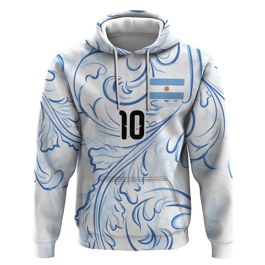 Custom Argentina Football Hoodie Artistic Pattern-Paintings Inspired White Color - Wonder Print Shop
