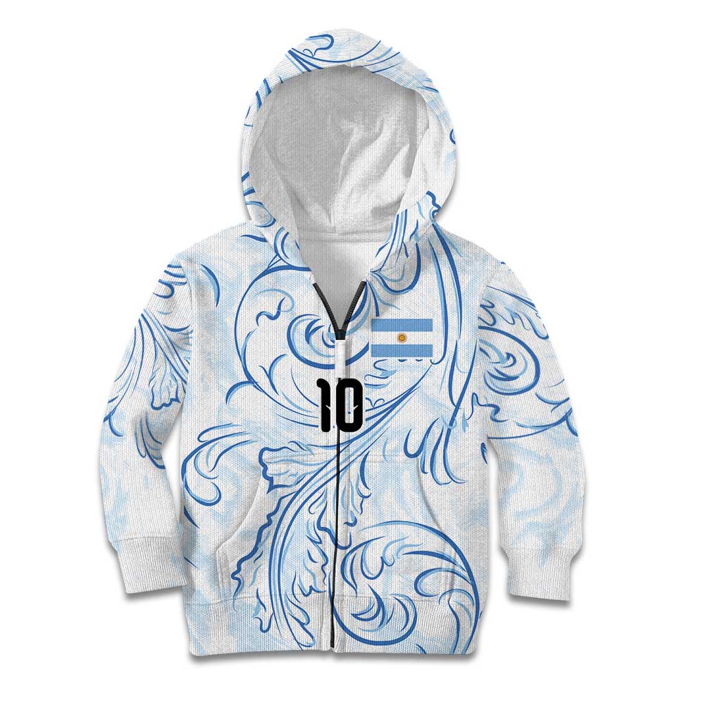 Custom Argentina Football Kid Hoodie Artistic Pattern-Paintings Inspired White Color - Wonder Print Shop