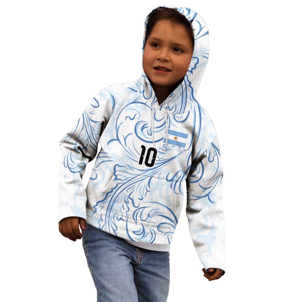 Custom Argentina Football Kid Hoodie Artistic Pattern-Paintings Inspired White Color - Wonder Print Shop