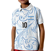 Custom Argentina Football Kid Polo Shirt Artistic Pattern-Paintings Inspired White Color - Wonder Print Shop