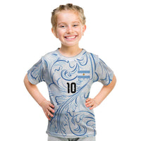 Custom Argentina Football Kid T Shirt Artistic Pattern-Paintings Inspired White Color - Wonder Print Shop