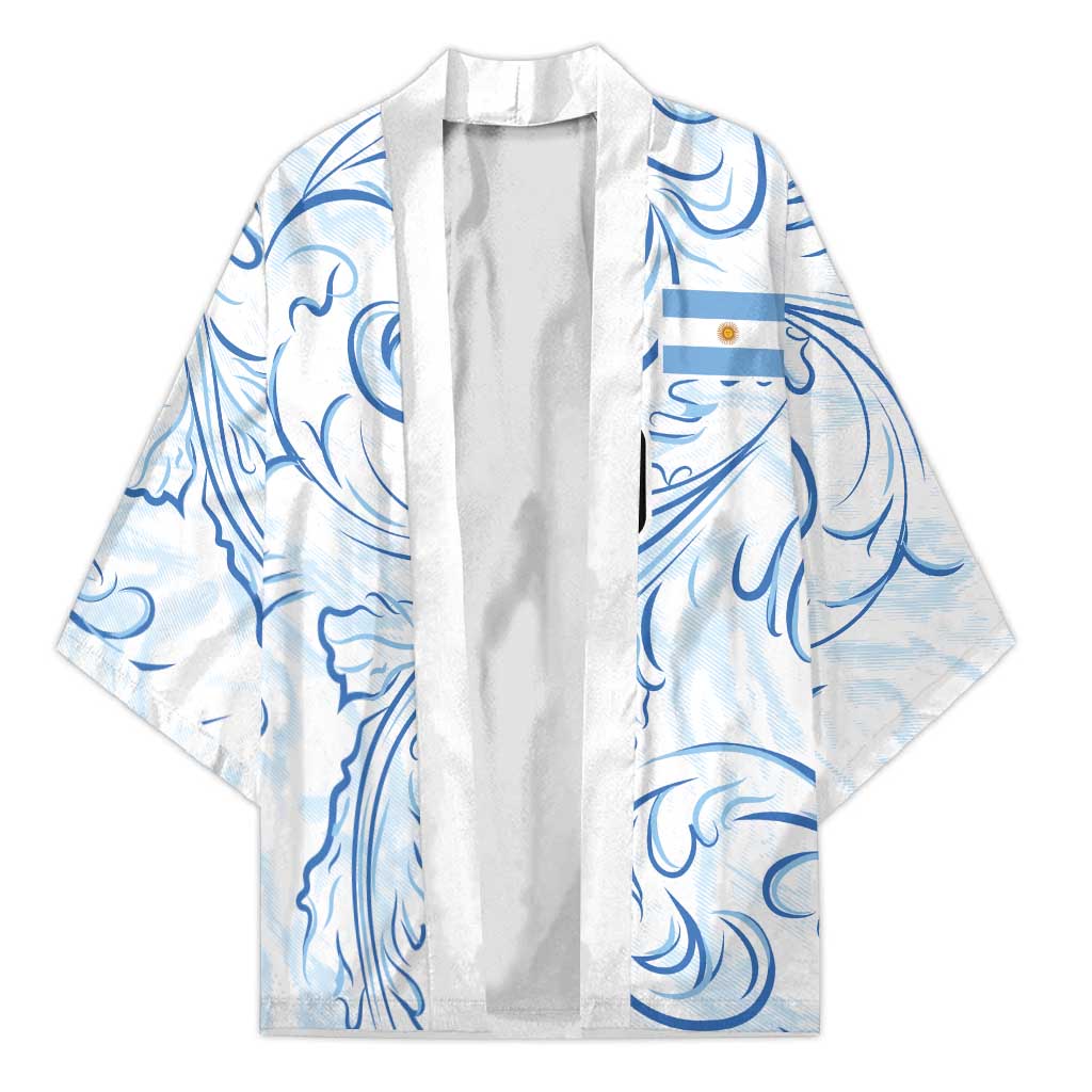 Custom Argentina Football Kimono Artistic Pattern-Paintings Inspired White Color - Wonder Print Shop