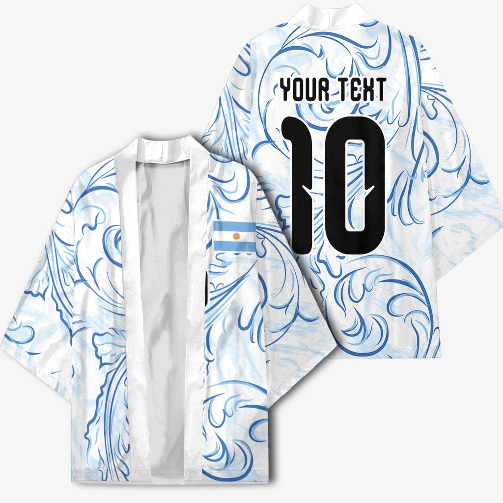 Custom Argentina Football Kimono Artistic Pattern-Paintings Inspired White Color - Wonder Print Shop