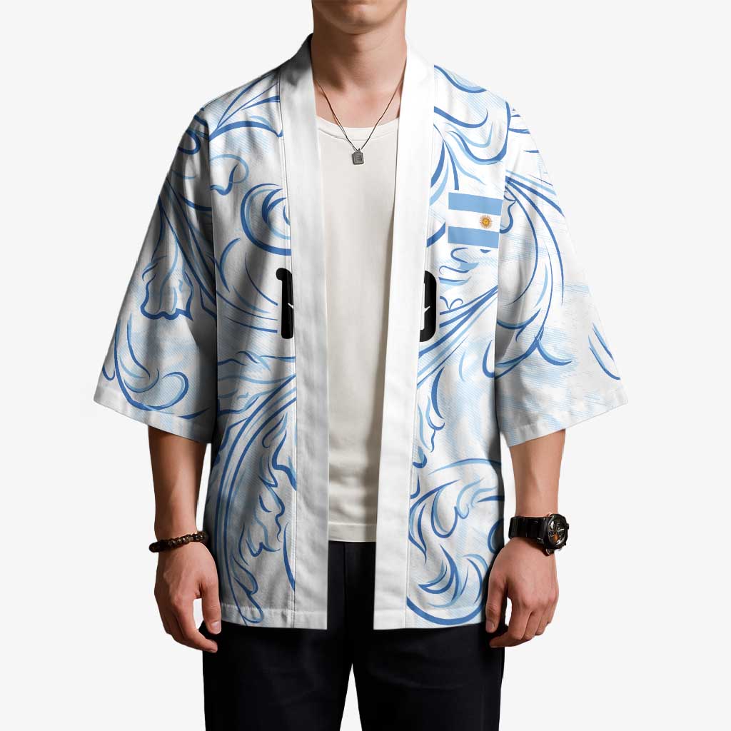 Custom Argentina Football Kimono Artistic Pattern-Paintings Inspired White Color - Wonder Print Shop