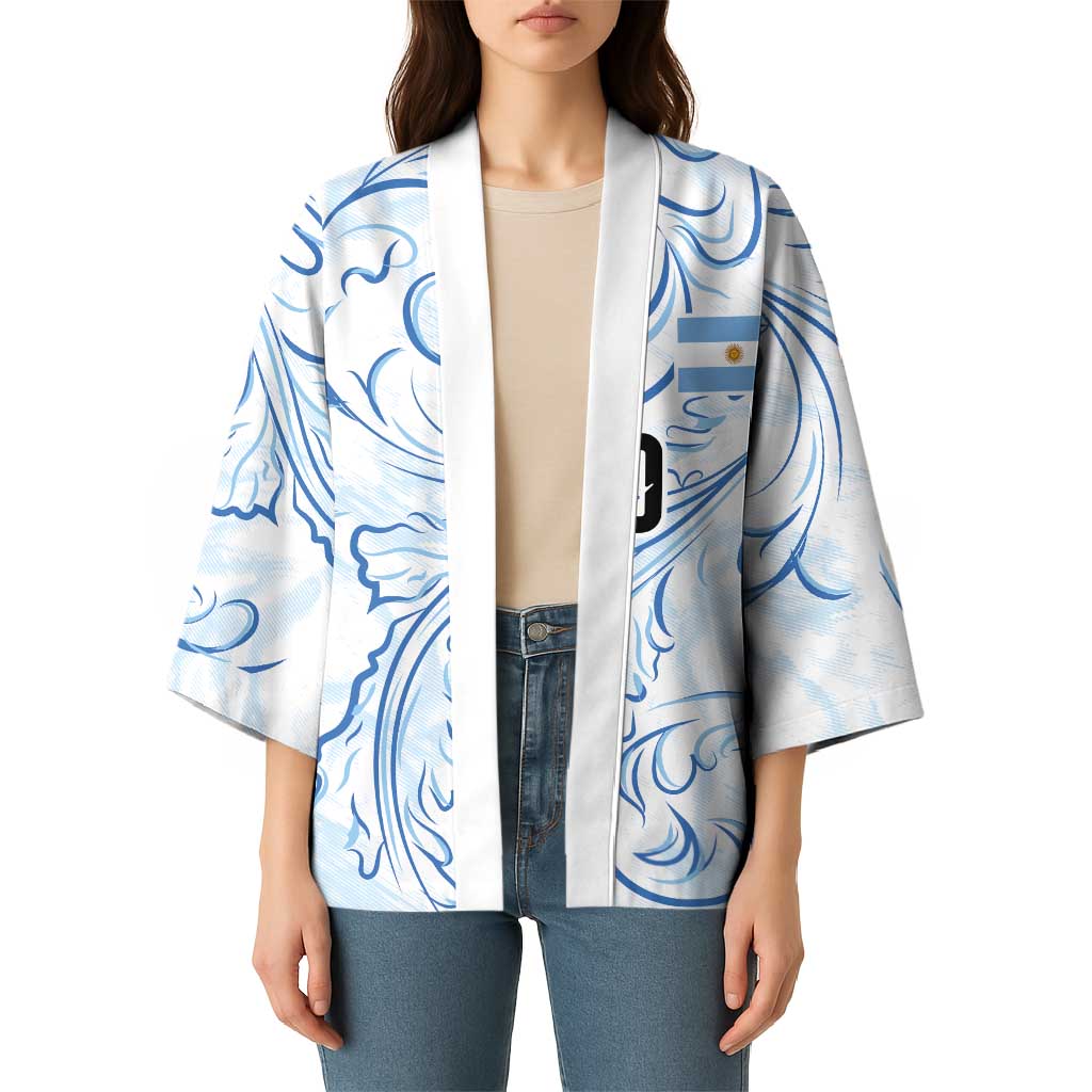 Custom Argentina Football Kimono Artistic Pattern-Paintings Inspired White Color - Wonder Print Shop