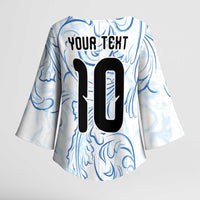 Custom Argentina Football Kimono Sleeve Blouse Artistic Pattern-Paintings Inspired White Color - Wonder Print Shop